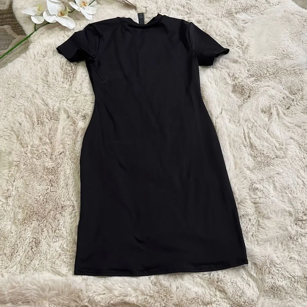 SKIMS Signature Swim T-Shirt Dress Onyx Size M